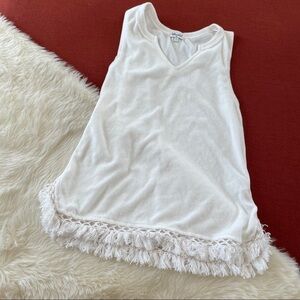 Splendid white terry clothe fringe tank top sz.12G